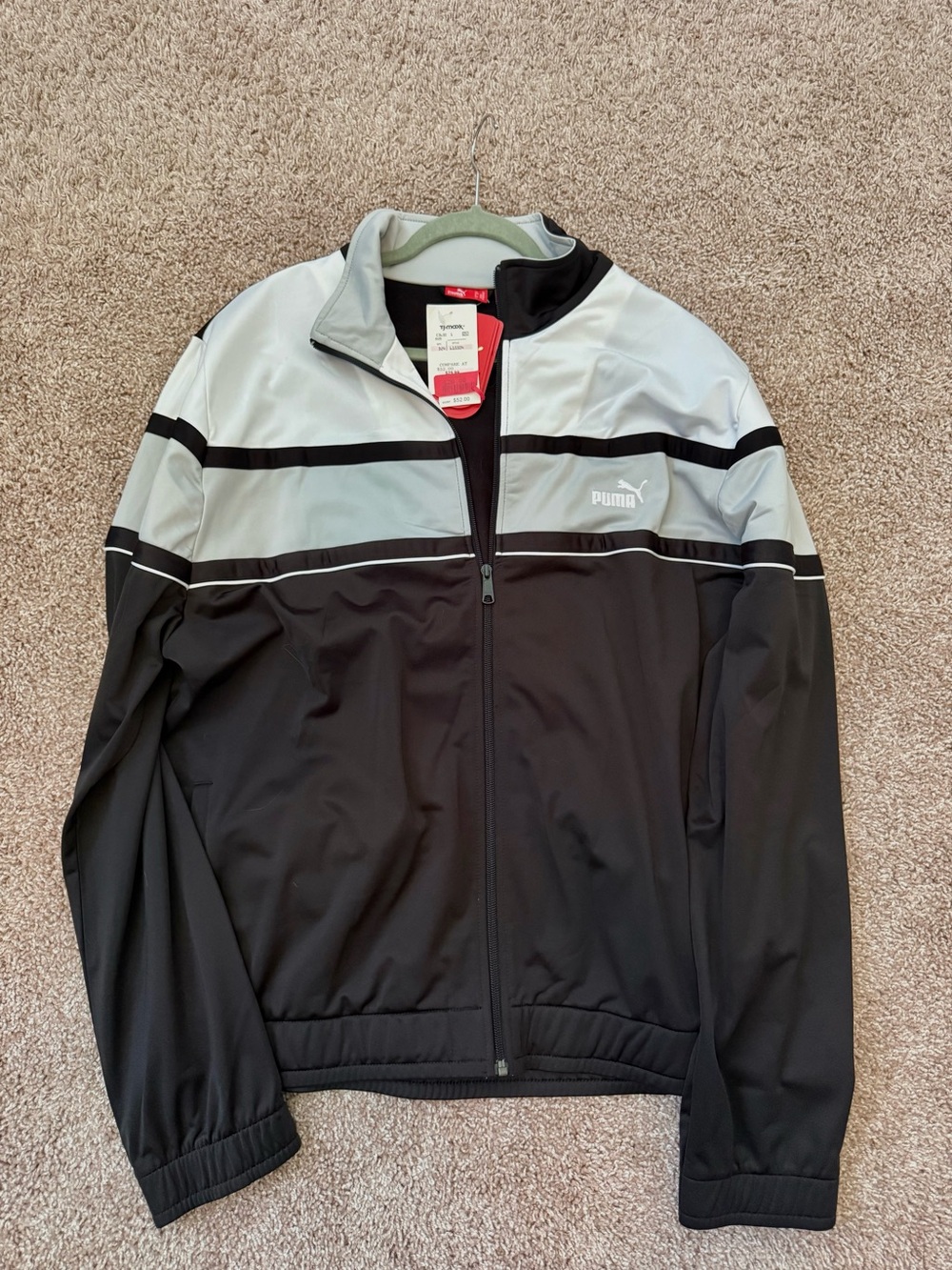 Puma Men’s Black and Light Gray Windbreaker Jacket